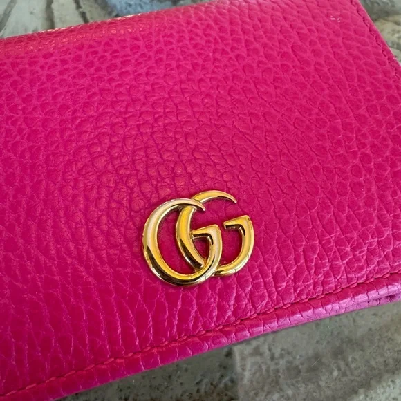 ❤️🔥 Gucci Pink GG Marmont Leather Wallet – Gold Hardware – Excellent Condition - Picture 2 of 7